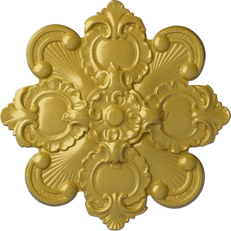 Ekena Millwork Katheryn Ceiling Medallion, Hand-Painted Rich Gold, 18 1/8"OD x 1 1/4"P CM18KARGS
